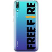 Прозрачный чехол Uprint Huawei Y7 Pro 2019 Free Fire Black Logo