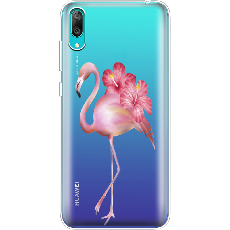 Прозрачный чехол Uprint Huawei Y7 Pro 2019 Floral Flamingo