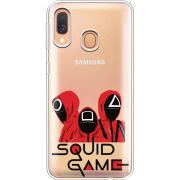 Прозрачный чехол Uprint Samsung A405 Galaxy A40 siquid game люди в красном