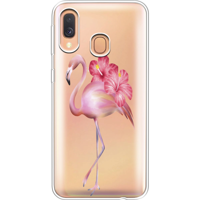 Прозрачный чехол Uprint Samsung A405 Galaxy A40 Floral Flamingo