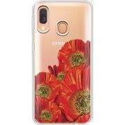 Прозрачный чехол Uprint Samsung A405 Galaxy A40 Red Poppies
