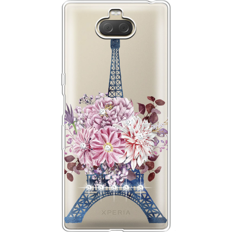 Чехол со стразами Sony Xperia 10 Plus I4213 Eiffel Tower