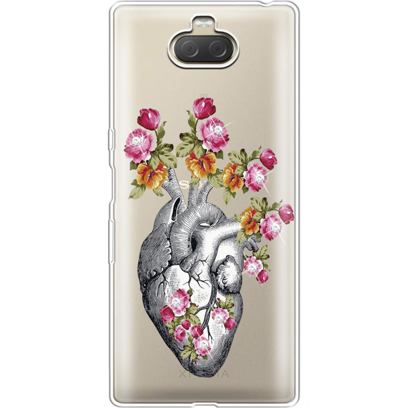 Чехол со стразами Sony Xperia 10 Plus I4213 Heart