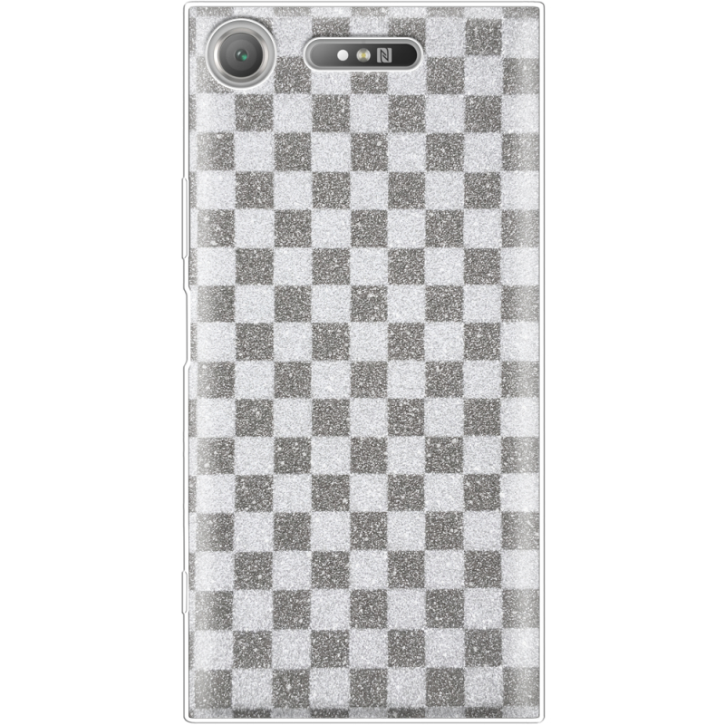 Чехол с блёстками Sony Xperia XZ1 G8342 Шахматы