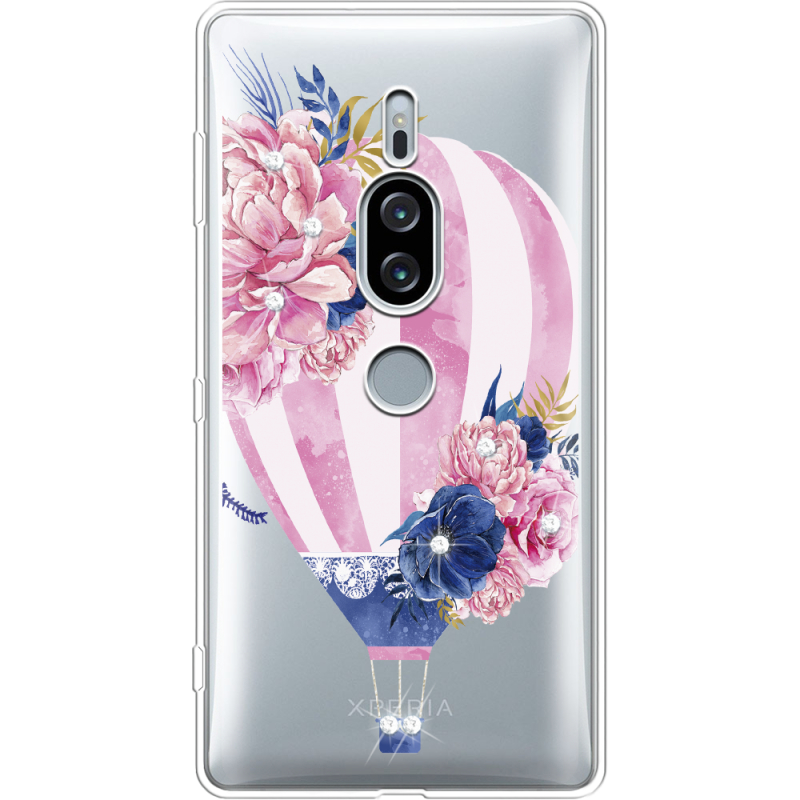 Чехол со стразами Sony Xperia XZ2 Premium H8166 Pink Air Baloon