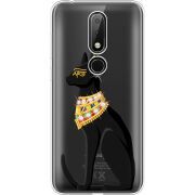 Чехол со стразами Nokia 6.1 Plus Egipet Cat