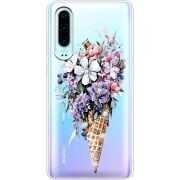 Чехол со стразами Huawei P30 Ice Cream Flowers