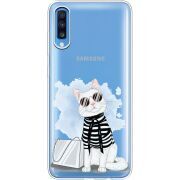 Прозрачный чехол Uprint Samsung A705 Galaxy A70 Cat Style