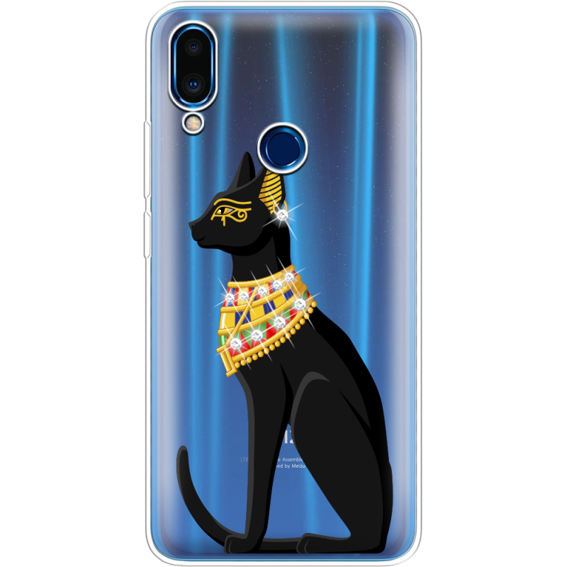 Чехол со стразами Meizu Note 9 Egipet Cat