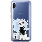 Прозрачный чехол Uprint Samsung A105 Galaxy A10 Cat Style