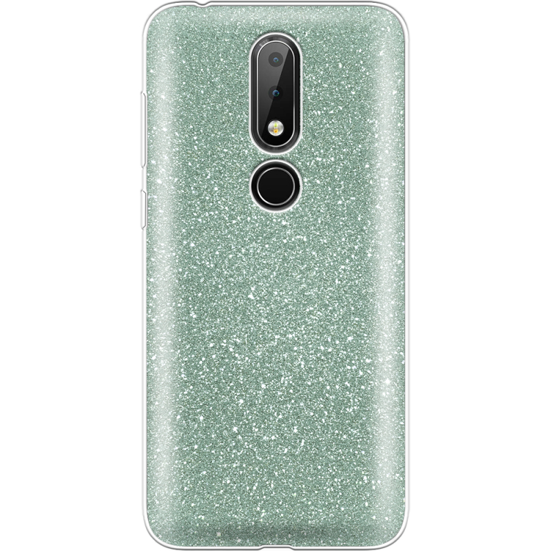Чехол с блёстками Nokia 6.1 Plus Зеленый