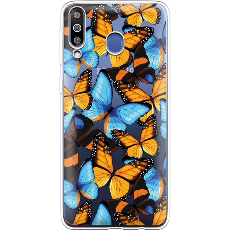 Прозрачный чехол Uprint Samsung M305 Galaxy M30 Butterfly Morpho