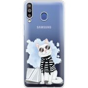 Прозрачный чехол Uprint Samsung M305 Galaxy M30 Cat Style