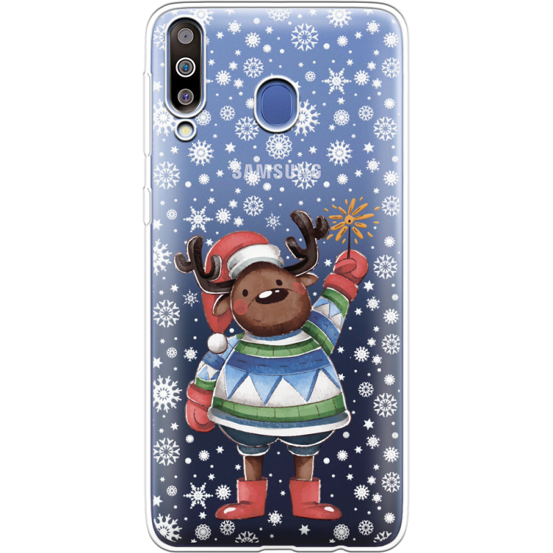 Прозрачный чехол Uprint Samsung M305 Galaxy M30 Christmas Deer with Snow
