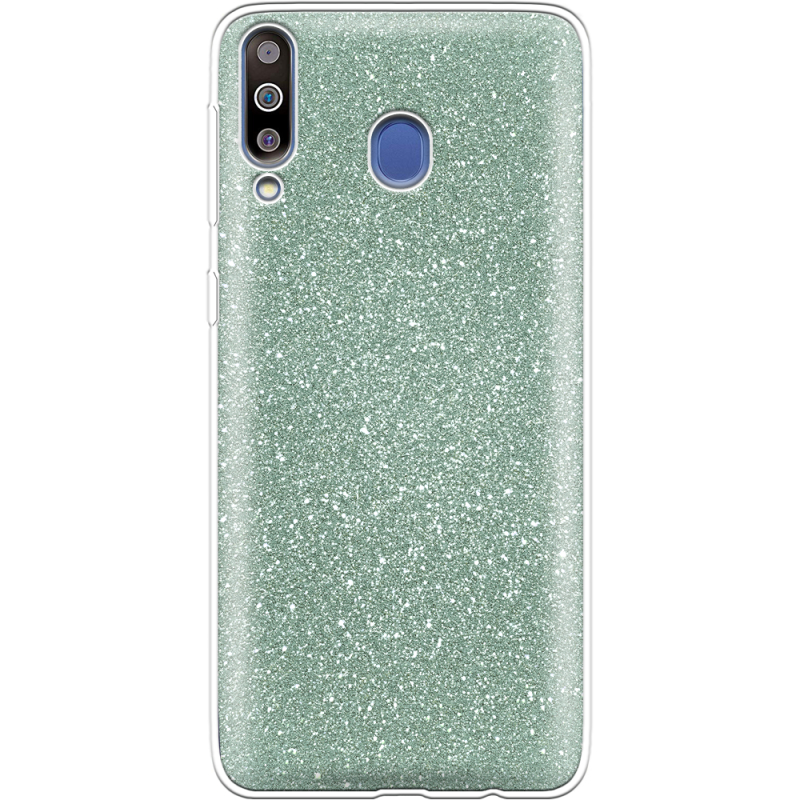 Чехол с блёстками Samsung M305 Galaxy M30 Зеленый