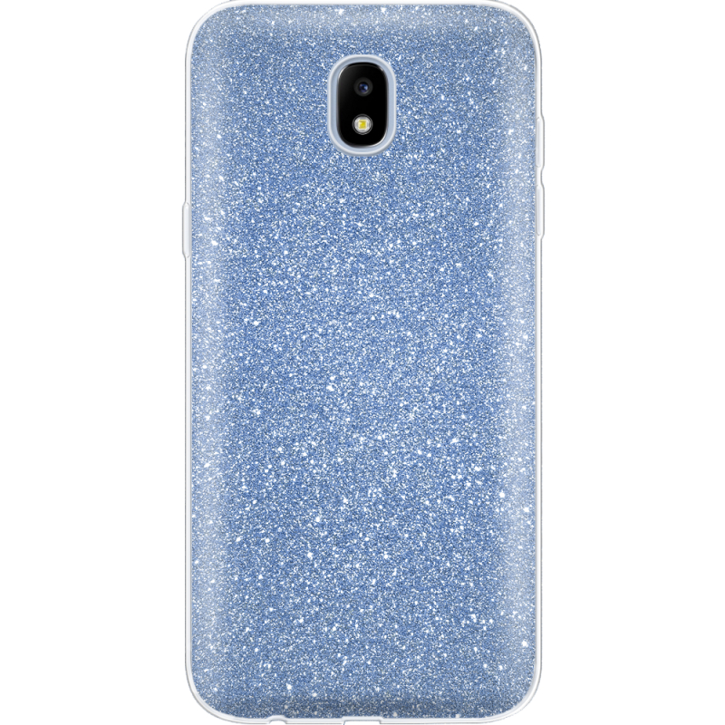Чехол с блёстками Samsung J530 Galaxy J5 2017 Голубой