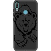 Черный чехол Uprint Huawei Y7 2019 Grizzly Bear