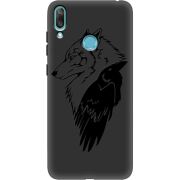 Черный чехол Uprint Huawei Y7 2019 Wolf and Raven