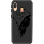 Черный чехол Uprint Samsung A405 Galaxy A40 Wolf and Raven
