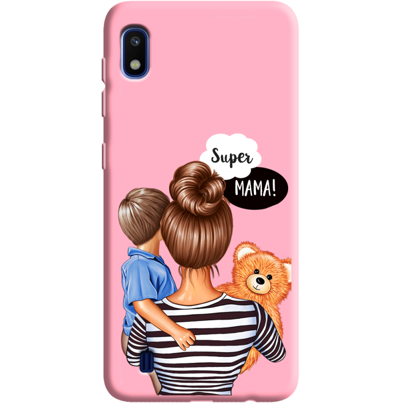 Розовый чехол Uprint Samsung A105 Galaxy A10 Super Mama and Son