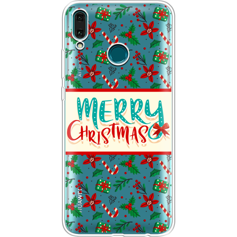 Прозрачный чехол Uprint Huawei Y9 2019 Vintage Christmas Pattern