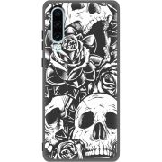 Черный чехол Uprint Huawei P30 Skull and Roses