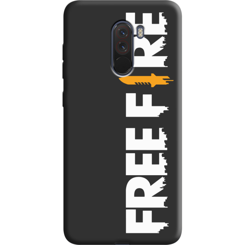 Черный чехол Uprint Xiaomi Pocophone F1 Free Fire White Logo