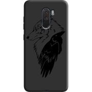 Черный чехол Uprint Xiaomi Pocophone F1 Wolf and Raven