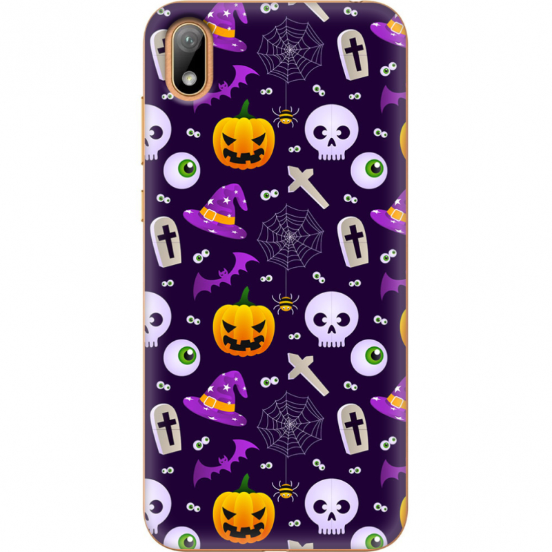 Чехол U-print Huawei Y5 2019 Halloween Purple Mood