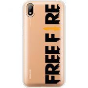 Прозрачный чехол Uprint Huawei Y5 2019 Free Fire Black Logo