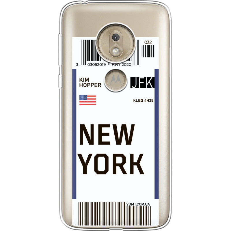 Прозрачный чехол Uprint Motorola Moto G7 Play XT1952 Ticket New York