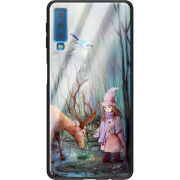 Защитный чехол BoxFace Glossy Panel Samsung Galaxy A7 2018 Girl And Deer