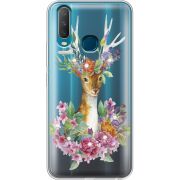Чехол со стразами Vivo Y17 Deer with flowers
