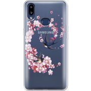 Чехол со стразами Samsung A107 Galaxy A10s Swallows and Bloom
