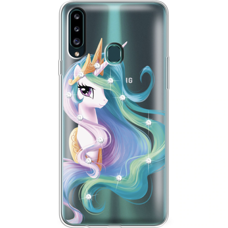 Чехол со стразами Samsung A207 Galaxy A20s Unicorn Queen