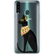 Чехол со стразами Samsung A207 Galaxy A20s Egipet Cat