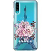Чехол со стразами Samsung A307 Galaxy A30s Eiffel Tower