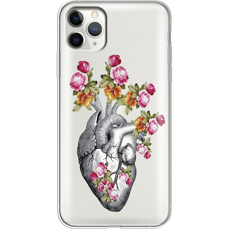 Чехол со стразами Apple iPhone 11 Pro Max Heart