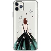 Чехол со стразами Apple iPhone 11 Pro Max Girl in the green dress