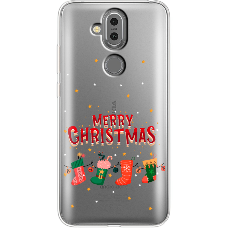 Прозрачный чехол Uprint Nokia 8.1 Merry Christmas