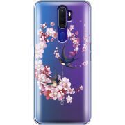 Чехол со стразами OPPO A9 2020 Swallows and Bloom