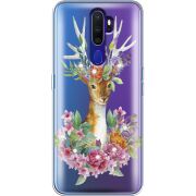 Чехол со стразами OPPO A9 2020 Deer with flowers