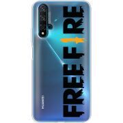Прозрачный чехол Uprint Huawei Nova 5T Free Fire Black Logo