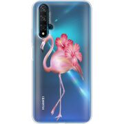 Прозрачный чехол Uprint Huawei Nova 5T Floral Flamingo
