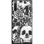 Черный чехол Uprint Samsung N975 Galaxy Note 10 Plus Skull and Roses