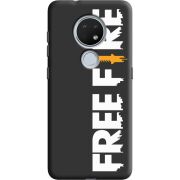 Черный чехол BoxFace Nokia 7.2 Free Fire White Logo
