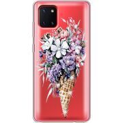 Чехол со стразами Samsung N770 Galaxy Note 10 Lite Ice Cream Flowers