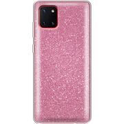 Чехол с блёстками Samsung N770 Galaxy Note 10 Lite Розовый