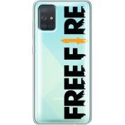 Прозрачный чехол BoxFace Samsung A715 Galaxy A71 Free Fire Black Logo
