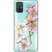 Прозрачный чехол BoxFace Samsung A715 Galaxy A71 Cherry Blossom